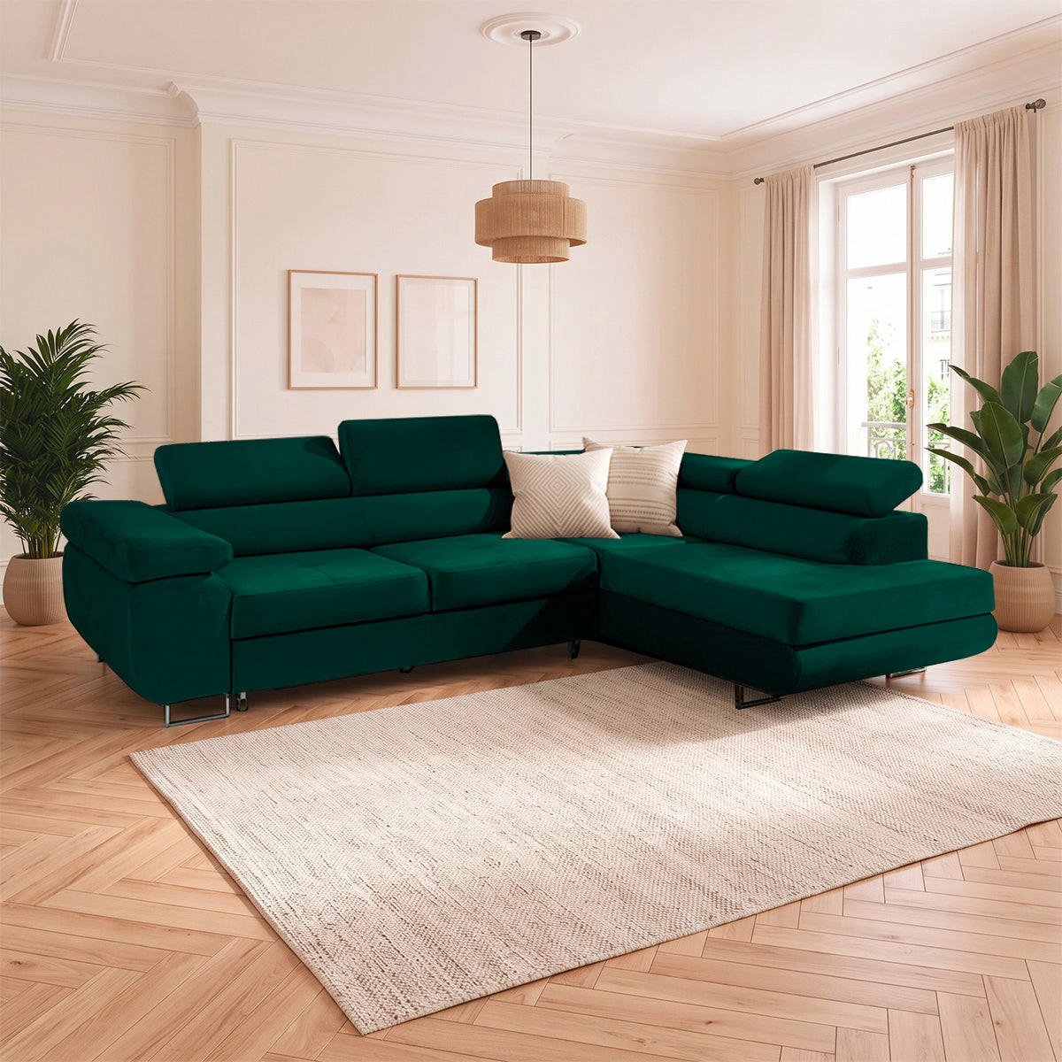ECKSOFA Wilson 4 Sitzplätze Tannengrün - Grün, Textil (271/201cm) - Petits-meubles