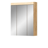 SPIEGELSCHRANK Sonoma Eiche 60 cm, Badschrank 3-türig - Eichefarben, Holzwerkstoff/Metall (60/79/18cm) - Inn.Furn