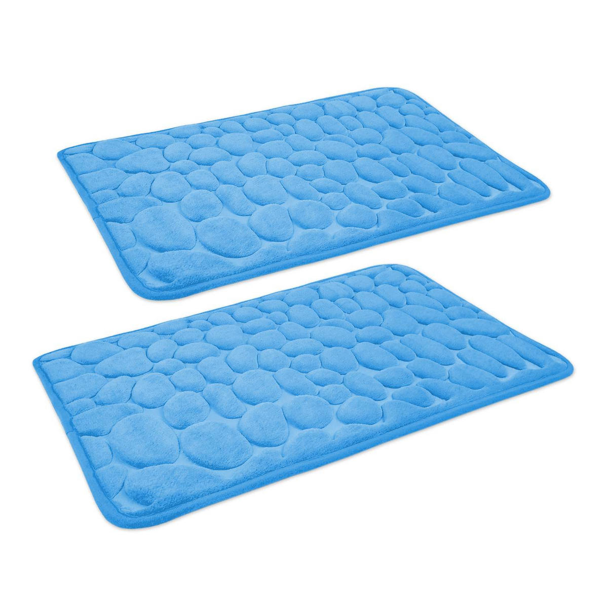 MEMORYSCHAUM BADEMATTE LONDON - Blau, Textil (50/80cm) - WohnDirect
