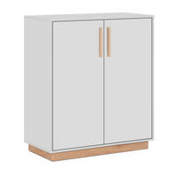 KOMMODE grau, Hickory Walnuss 82 cm, Sideboard 2-türig - Walnussfarben/Grau, Holzwerkstoff/Metall (82/94/40cm) - Furn.Design