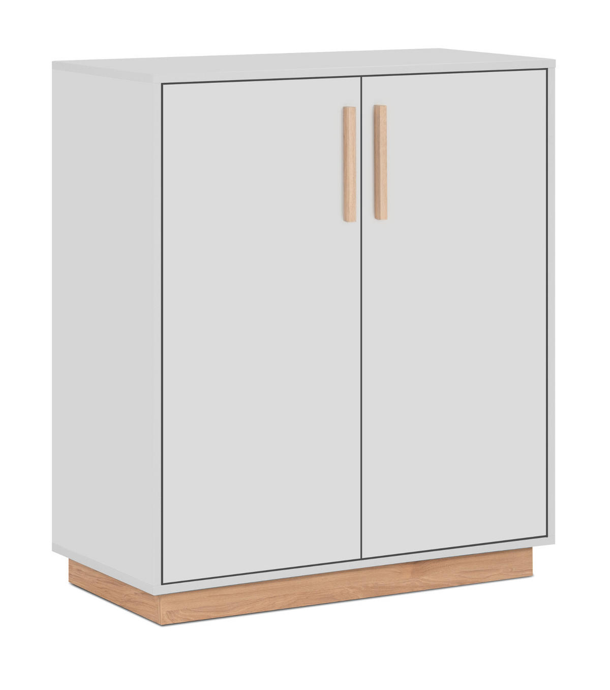 KOMMODE grau, Hickory Walnuss 82 cm, Sideboard 2-türig - Walnussfarben/Grau, Holzwerkstoff/Metall (82/94/40cm) - Furn.Design