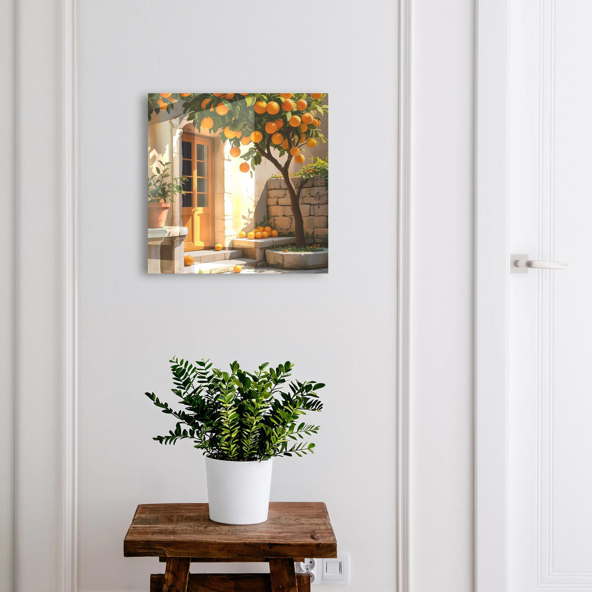 SCHLÜSSELBOX Schwarz 30x30 cm- Türöffnung nach rechts - Orangengarten - Orange, Metall (30/30/5cm) - TULUP
