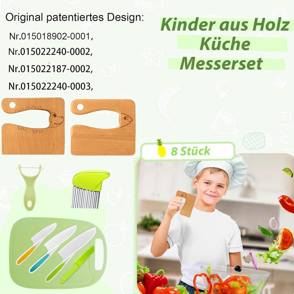 KINDERMESSER 8-teiliges Set BPA-frei ab 2 Jahren - Multicolor, Kunststoff