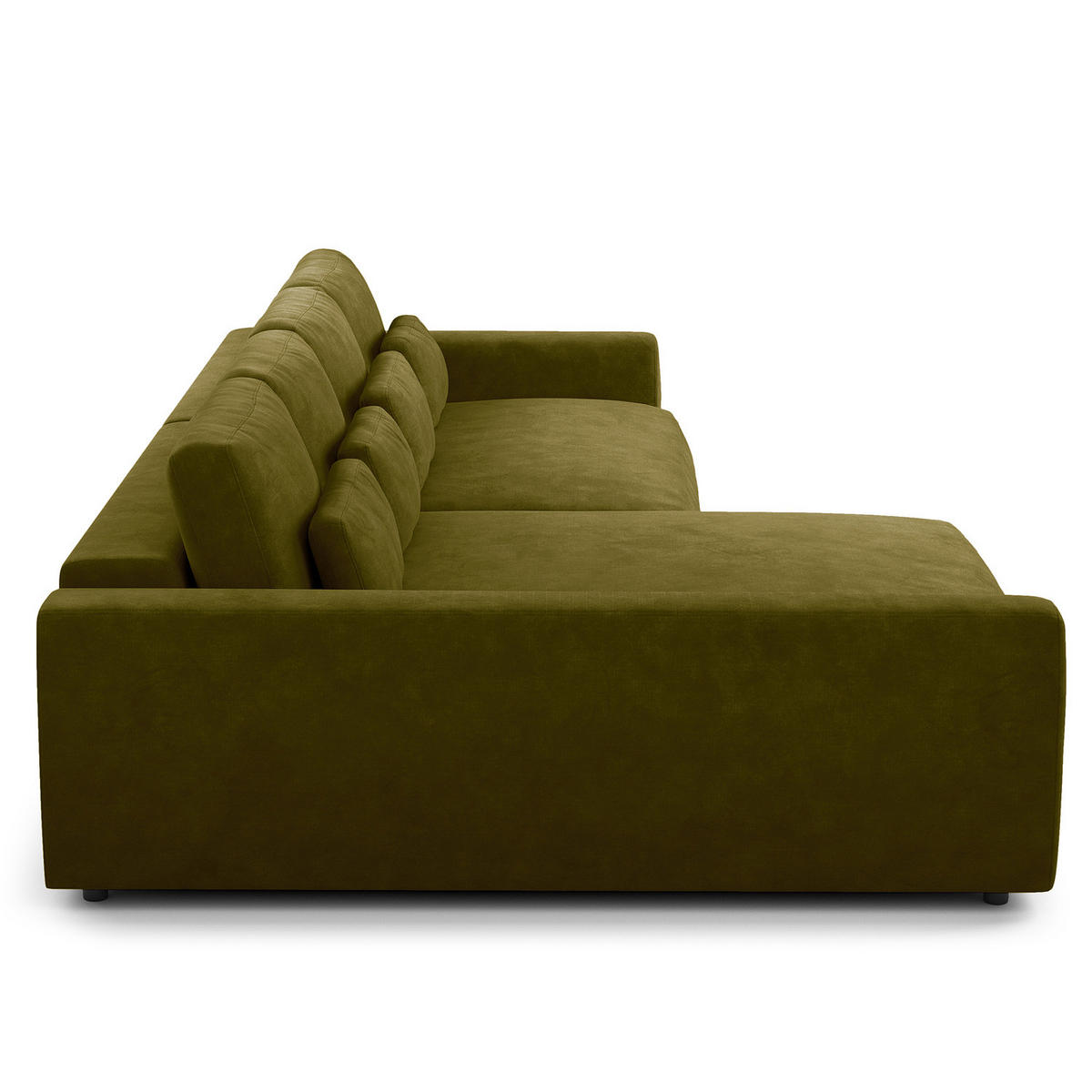 ECKSOFA mit XXL-Longchair - Schwarz/Grün, Kunststoff/Textil (323/182cm) - home24