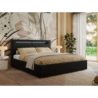 POLSTERBETT GOLD 5 CLASSIC 180/200 - Schwarz Kunstleder - Pocket-Matratze - Schwarz, Textil (180/200cm) - MKS