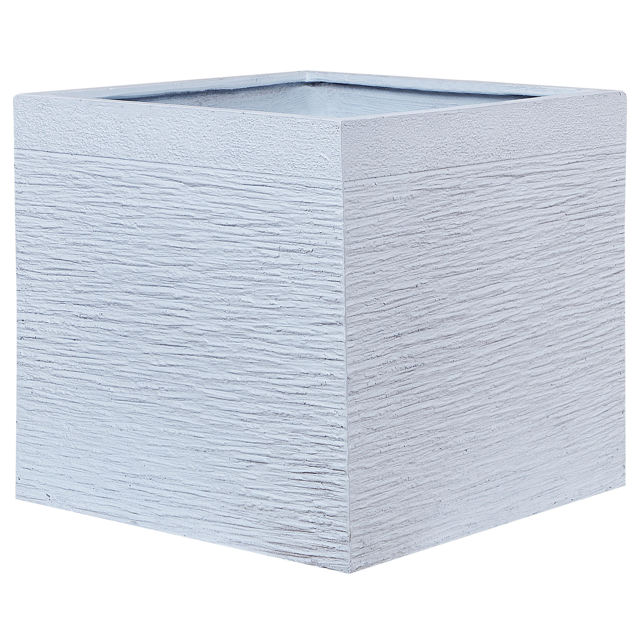 BLUMENTOPF weiß quadratisch 50/50/46 cm Paros - Weiß, Naturmaterialen (46cm) - Beliani