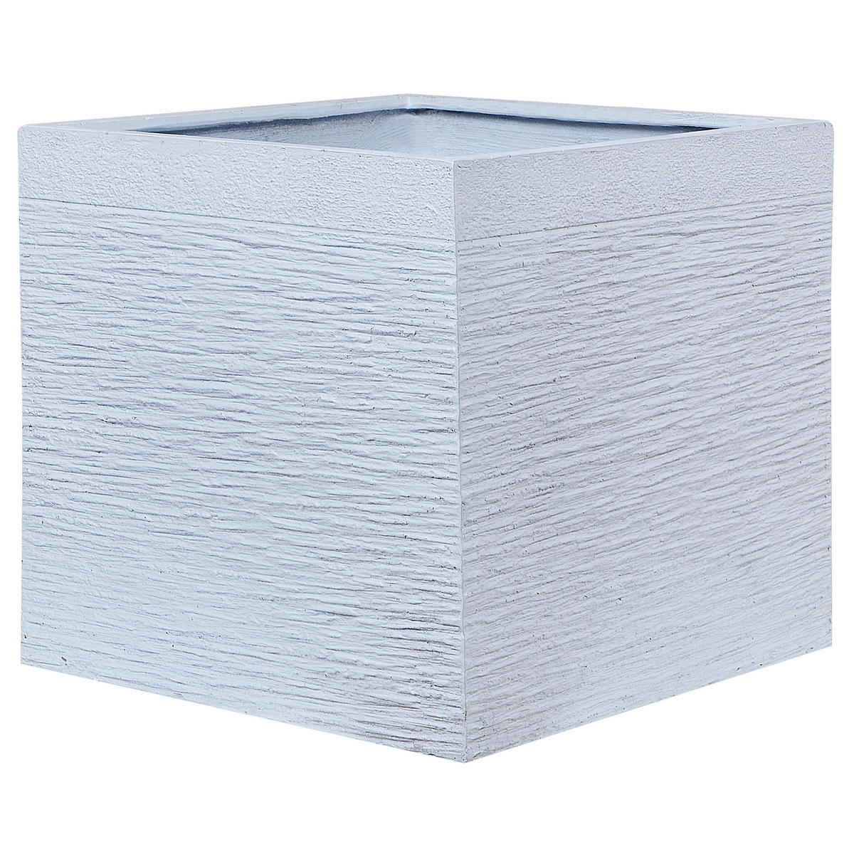 BLUMENTOPF weiß quadratisch 50/50/46 cm Paros - Weiß, Naturmaterialen (46cm) - Beliani