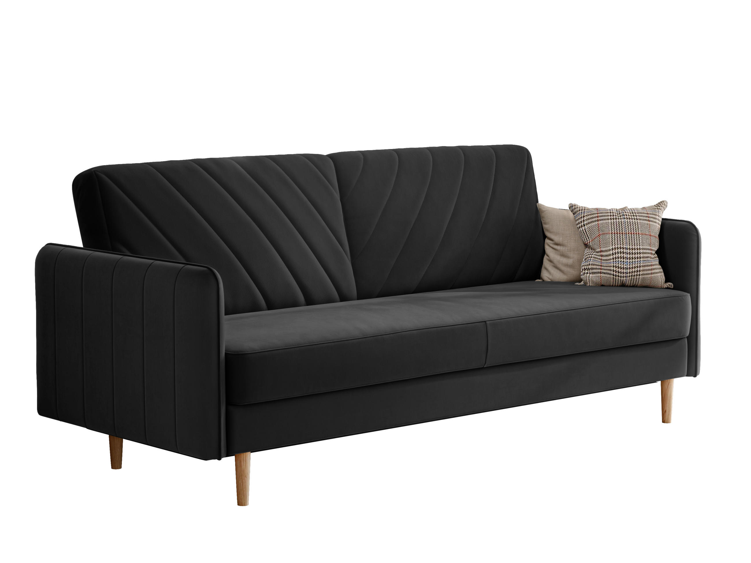 SCHLAFSOFA COLETTE mit Bettkasten Schwarz - Schwarz, Holzwerkstoff/Kunststoff (200/85/90cm) - Idohome