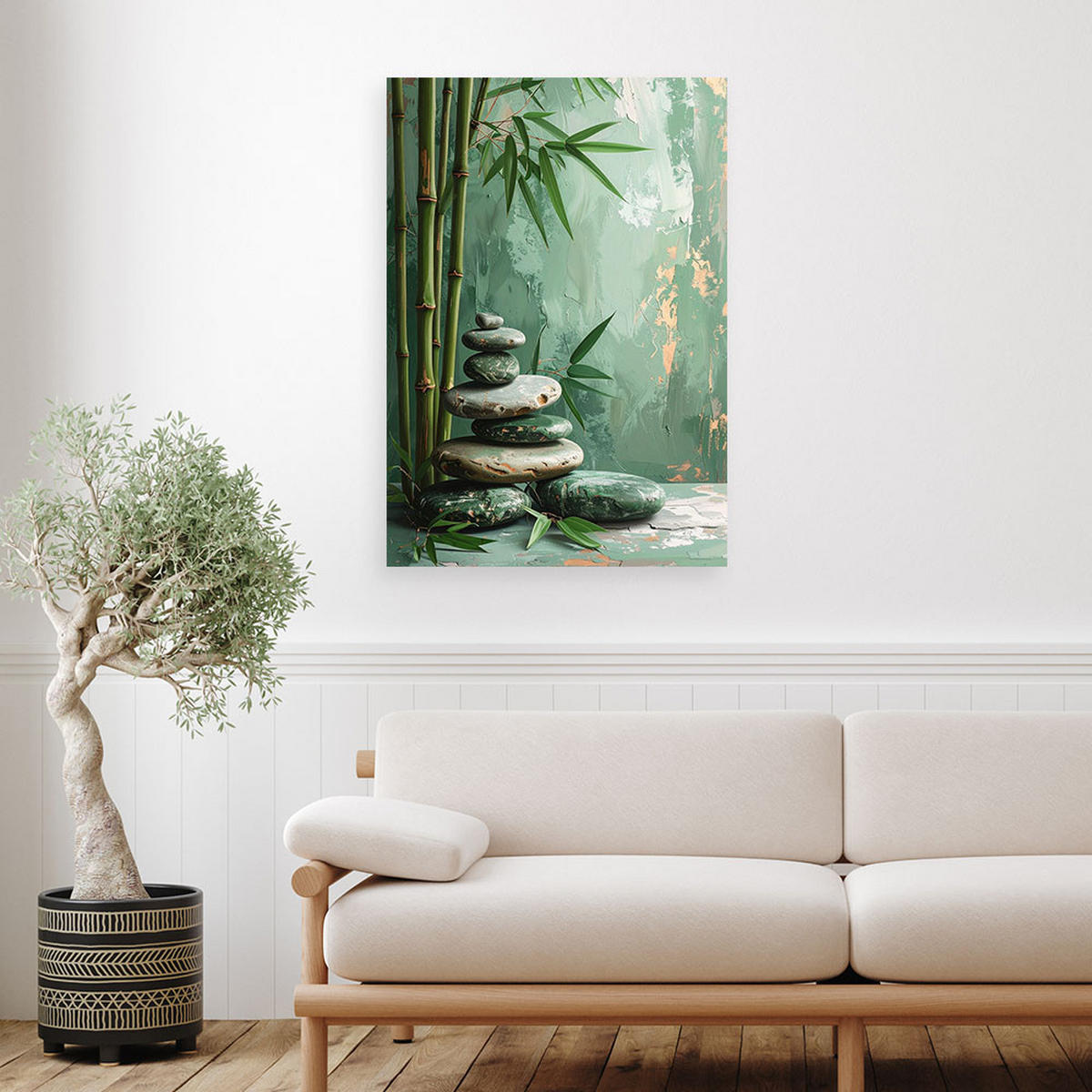 LEINWANDBILD Zen und Orientalisch 20x30cm - Grün, Textil (20/30cm) - Feeby