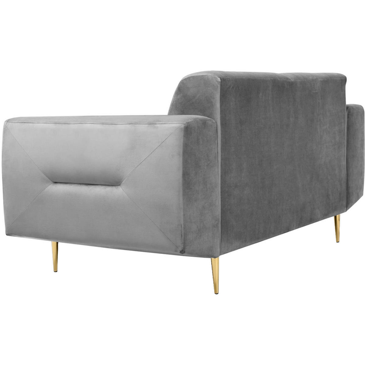 2-SITZER SOFA Venezia hellgrau mit goldenen Beinen - Goldfarben/Hellgrau, Textil (172/85/94cm) - Beautysofa