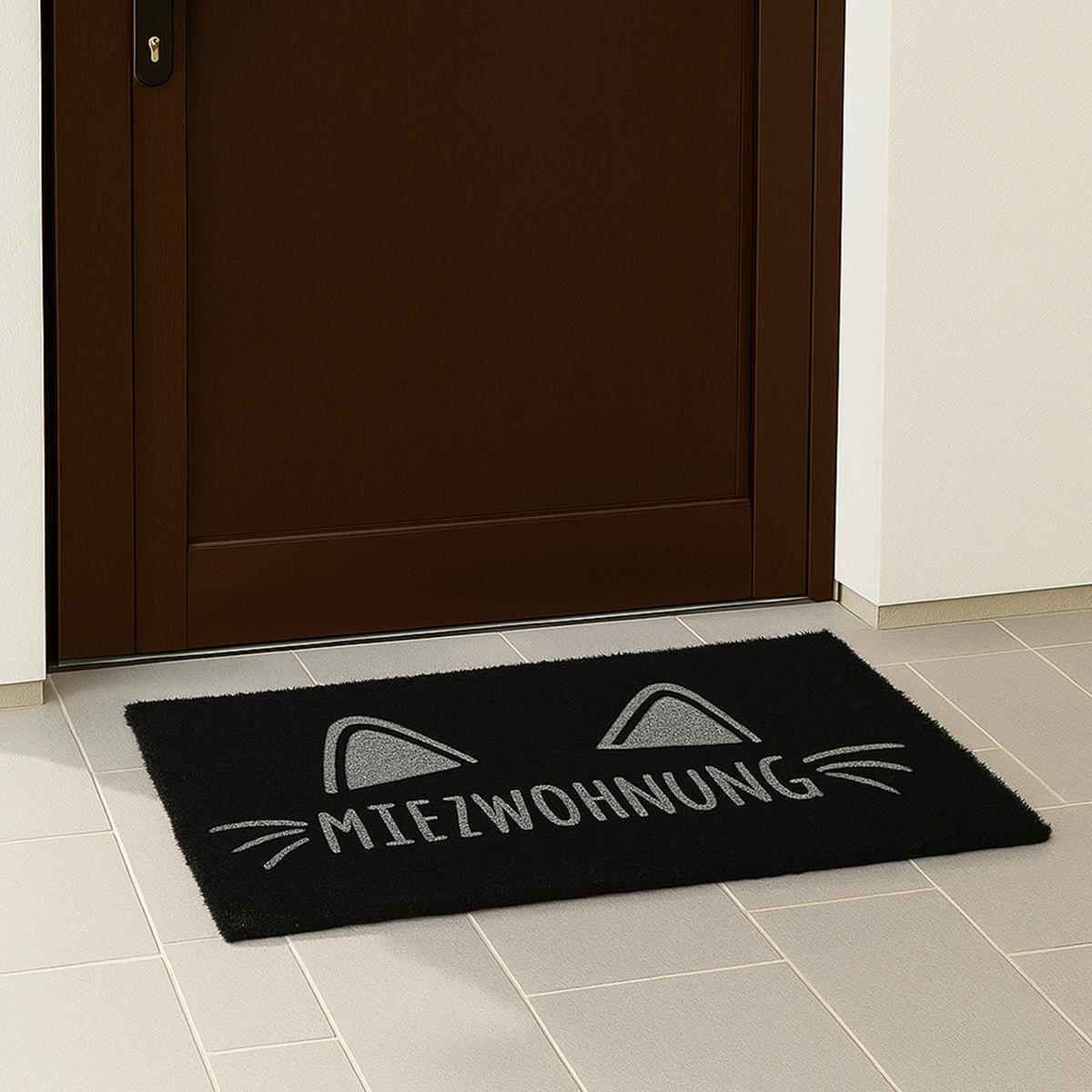 FUSSMATTE - Schwarz, Kunststoff/Textil (60/40cm) - Relaxdays