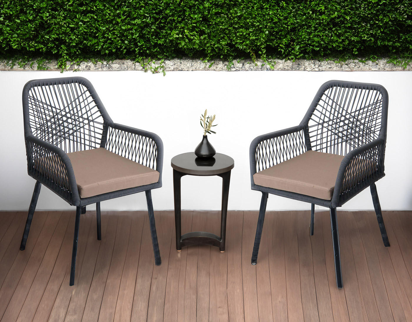 GARTENSTUHL Anthrazit, Taupe - Taupe/Anthrazit, Textil (54/81/62cm) - MCW