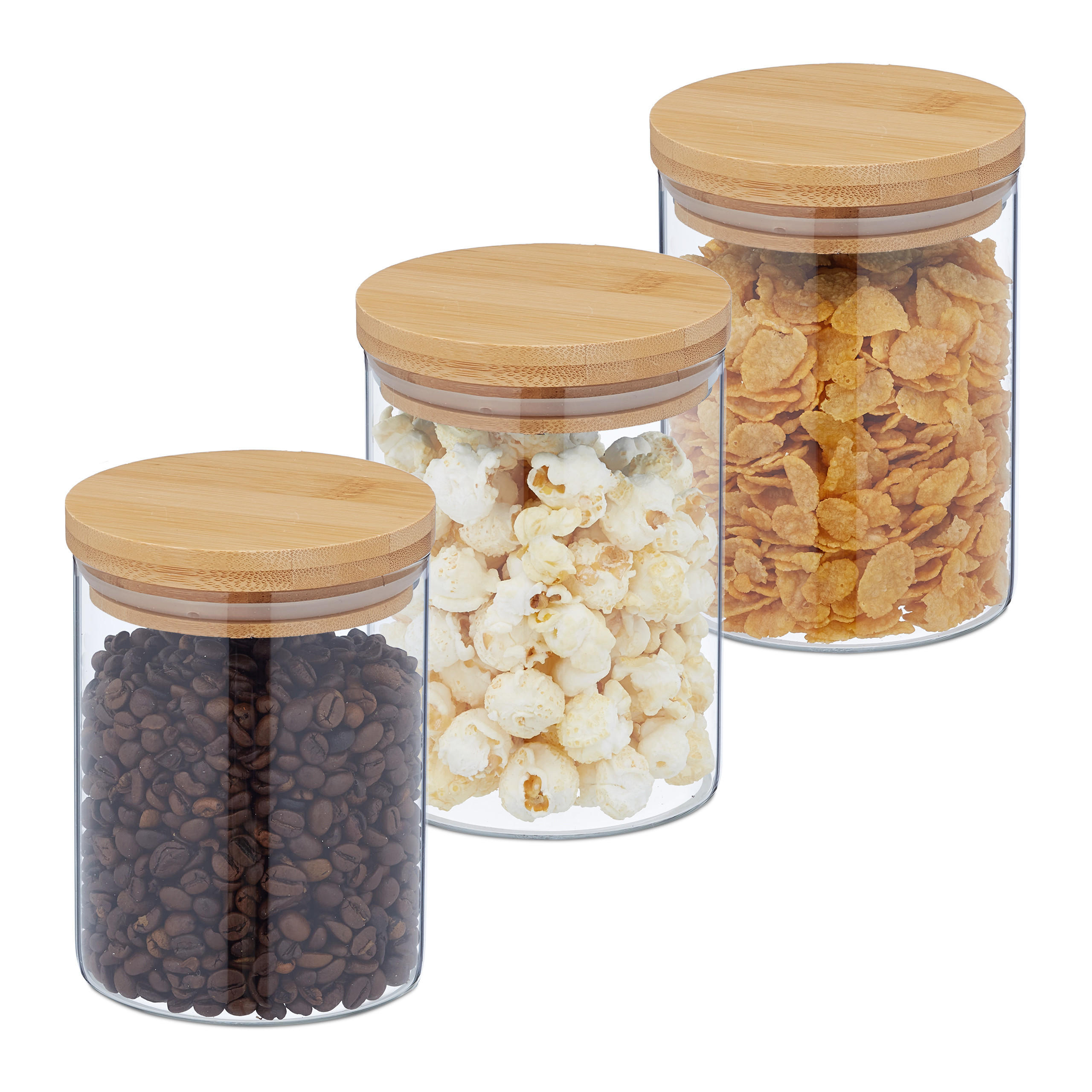 Relaxdays SKLENICE Průhledné Přírodní 3ks-Set 650 ml