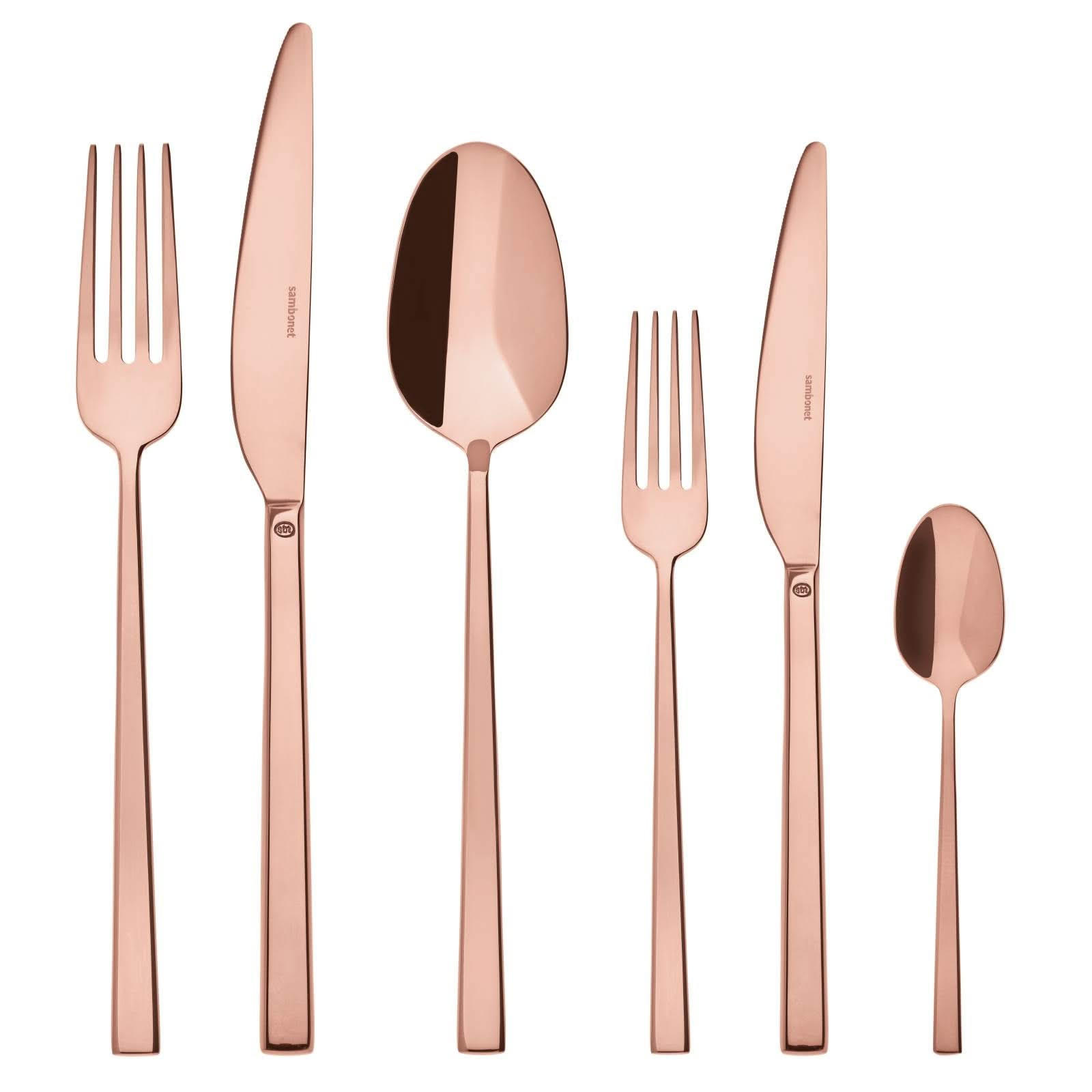 BESTECKSET Rock - Kupfer - 36-teilig / 6 Personen - Bronzefarben, Metall - Sambonet