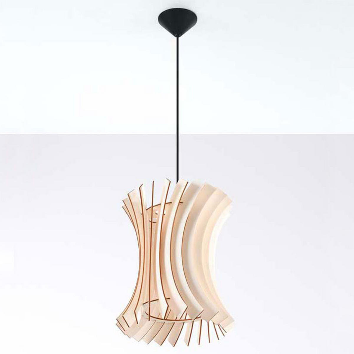 HÄNGELEUCHTE Holz natur schwarz - Braun, Holz (30/30/107cm)