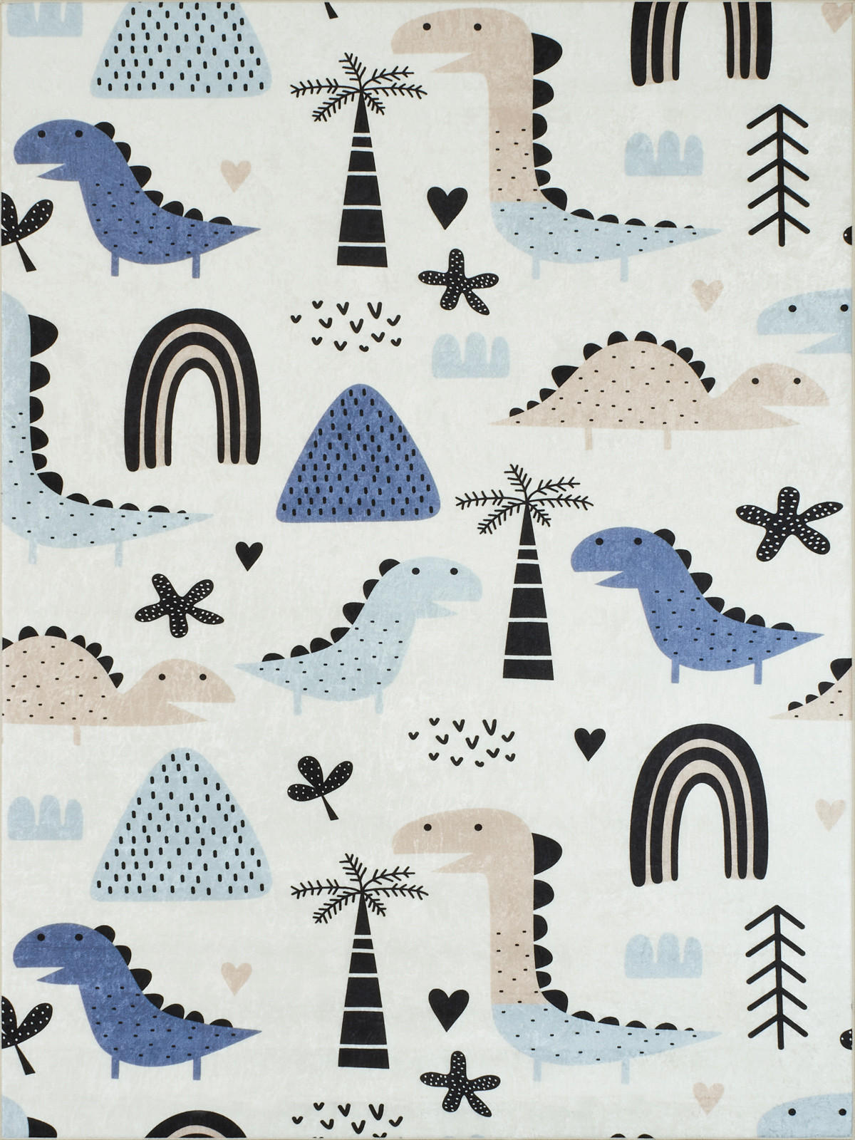 KINDERTEPPICH mit blauem Dinosaurier-Muster Happy 120x160 cm - Blau, Textil (120/160cm) - Nazar Rugs