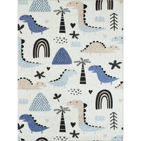 KINDERTEPPICH mit blauem Dinosaurier-Muster Happy 120x160 cm - Blau, Textil (120/160cm) - Nazar Rugs