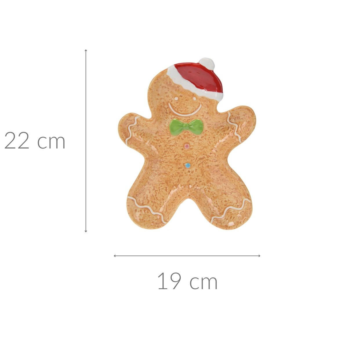 SERVIERPLATTE Lebkuchenfigur Cookie 19/22/3 cm - Beige, Keramik (22/3/19cm) - Home Styling Collection