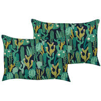 GARTENKISSEN 2er-Set Kaktusmotiv grün 40/60 cm Bussana - Grün, Textil (40/60cm) - Beliani