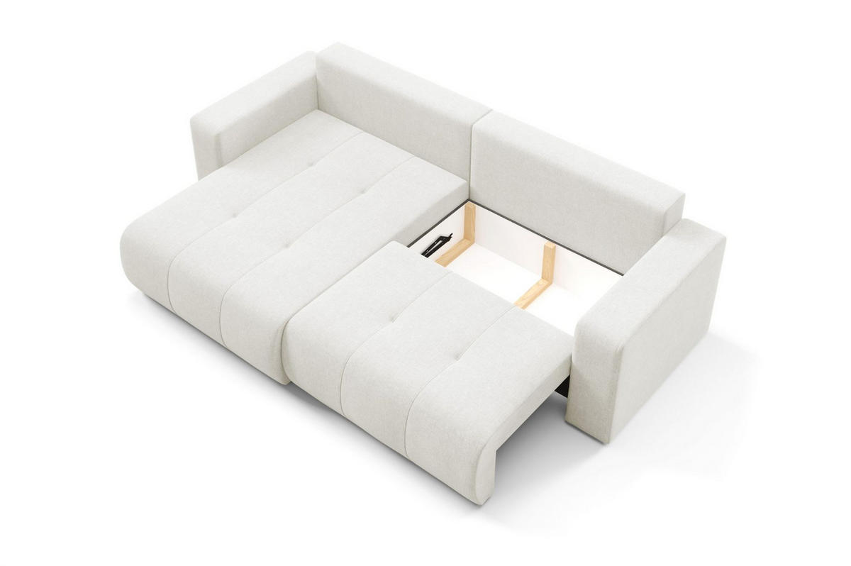 ECKSOFA Augusto - Creme, Holzwerkstoff/Textil (244/149cm) - Fun Möbel
