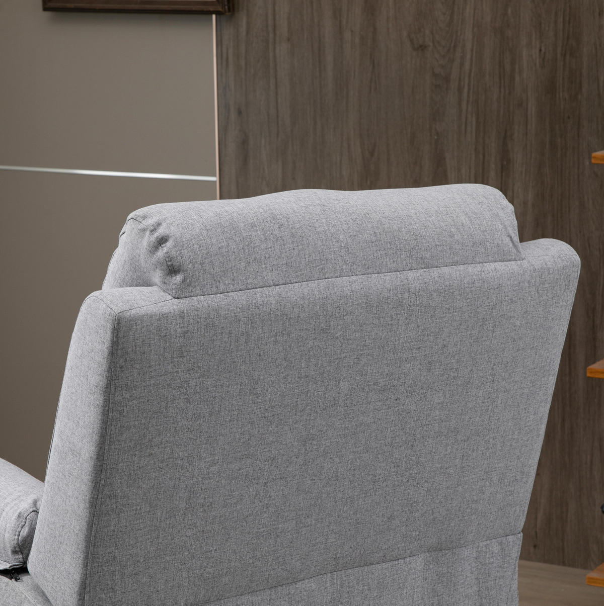 RELAXSESSEL Polyester mit Aufstehhilfe, Liegefunktion 160° 83/89/102 cm Grau - Grau, Textil (89/102/83cm) - Redom