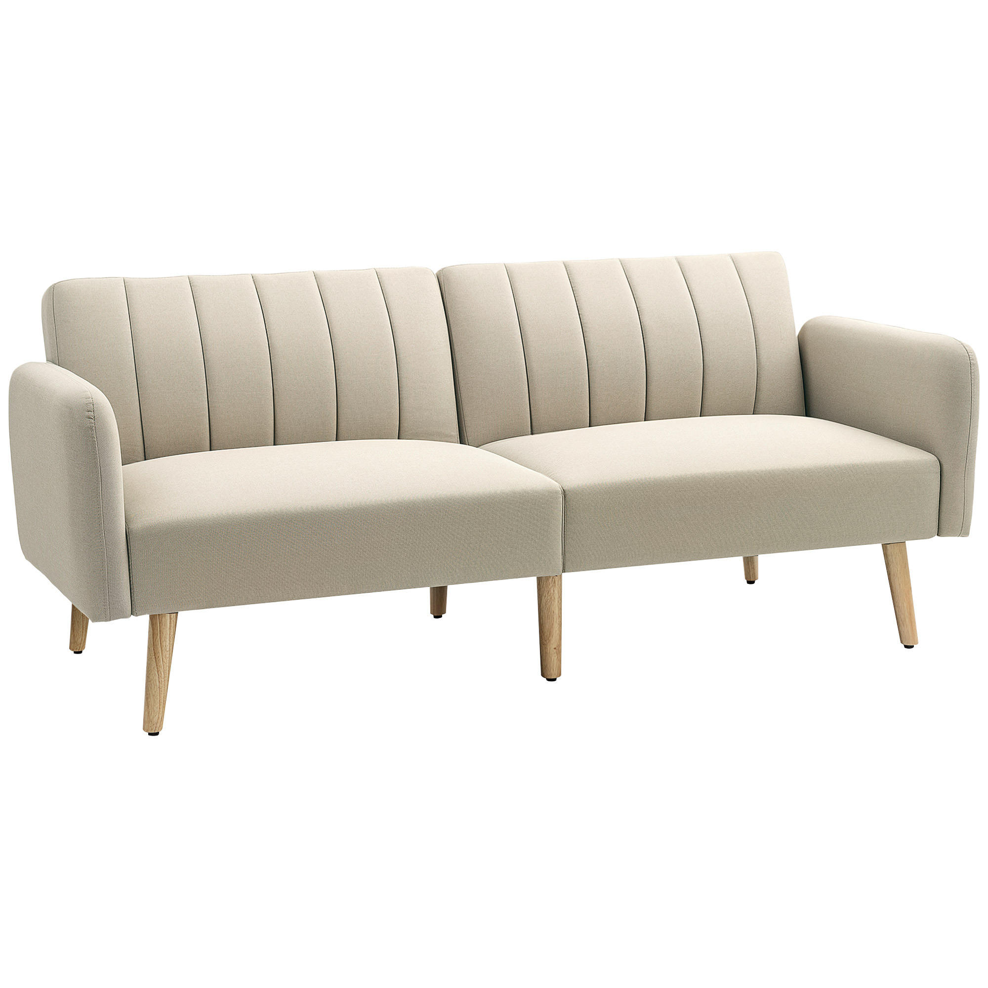 SCHLAFSOFA 2er-Sitz DE-14588 3-fach verstellbare Rückenlehne Beige - Beige, Holzwerkstoff (173/73/75cm) - ComfortXL