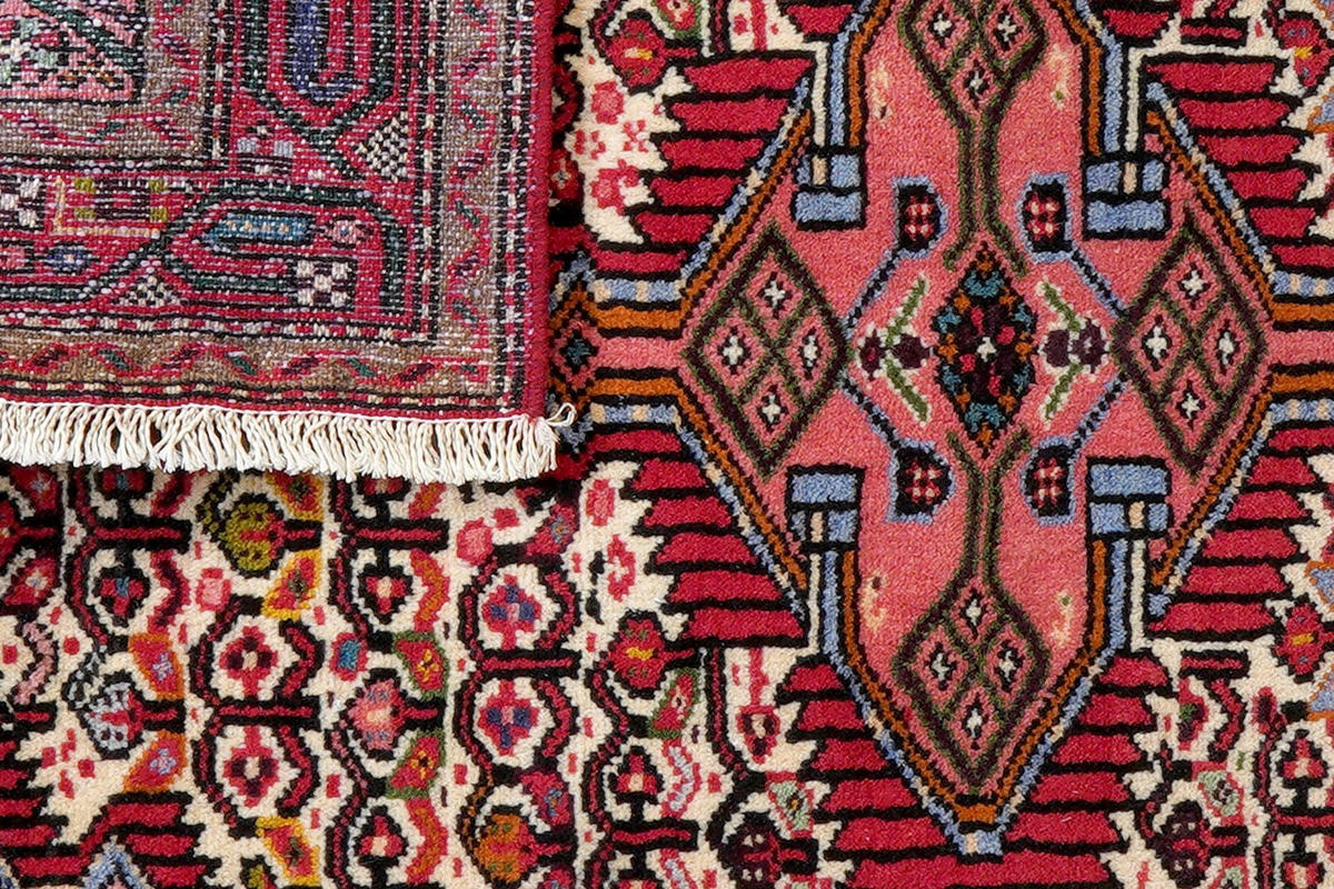 ORIENTTEPPICH handgeknüpft Assadabad Beige, Rot 116/80 cm Schurwolle - Beige/Rot, Textil (80/116cm) - Looma
