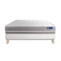 BETT Actilatex touch Latex und Memory-Schaum 150 x 195 cm h1 - Kit Bettgestell Weiß - Beige/Weiß, Holz (150/195cm) - ACTISOM