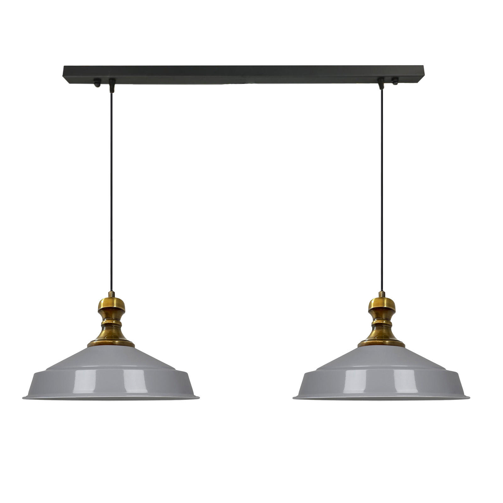 PENDELLEUCHTE Asletl 2 Flammig 40/36 cm - Weiß Hochglanz/Grau, Metall (40/36cm) - Bamyum