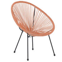 RATTANSTUHL Kunststoff orange 70 cm Acapulco II - Schwarz/Orange, Kunststoff (70/87/90cm) - Beliani