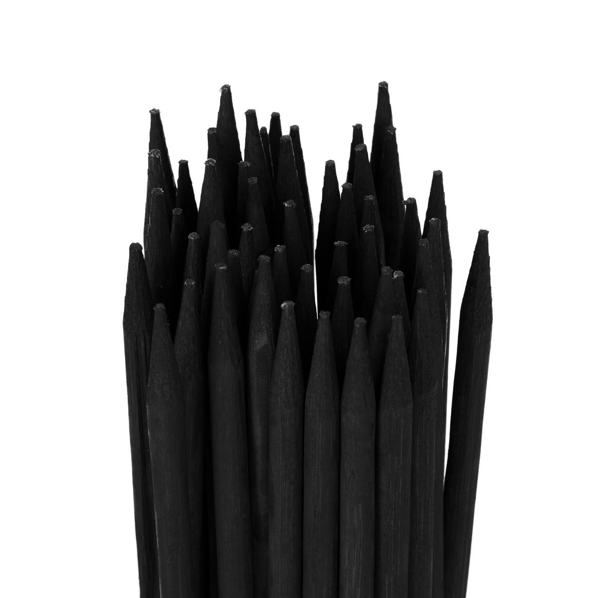 PFLANZSTAB Schwarz 50er-Set Bambus 30 cm - Schwarz, Holz/Metall (0.5cm) - Relaxdays