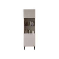 HOCHVITRINE Aruba 56 - Schwarz/Naturfarben, Holzwerkstoff (56/185/42cm) - MIRJAN24