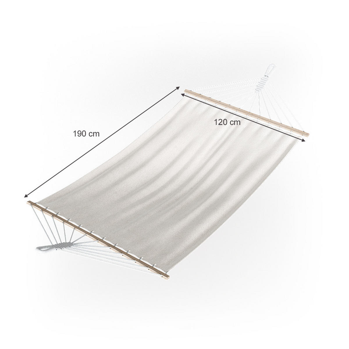 HÄNGEMATTE Weiß 190 x 120 cm - Weiß, Naturmaterialien (190/190/120cm) - OK-Living