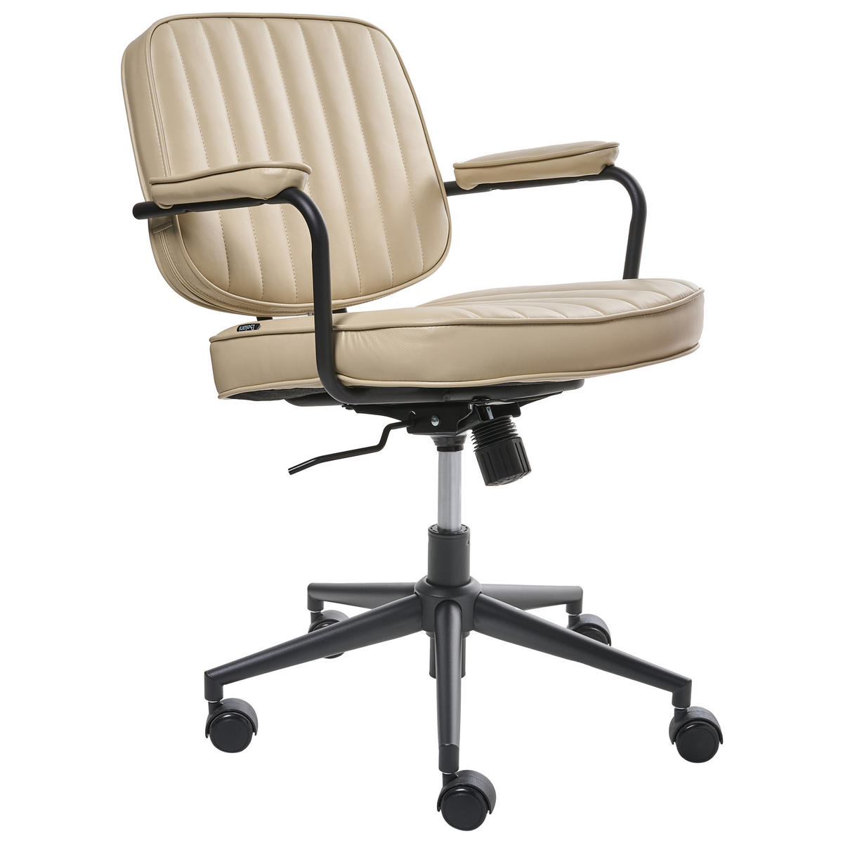 KANCELÁŘSKÁ ŽIDLE Umělá kůže Béžová Berne - béžová, plast (60/80/60cm) - Beliani