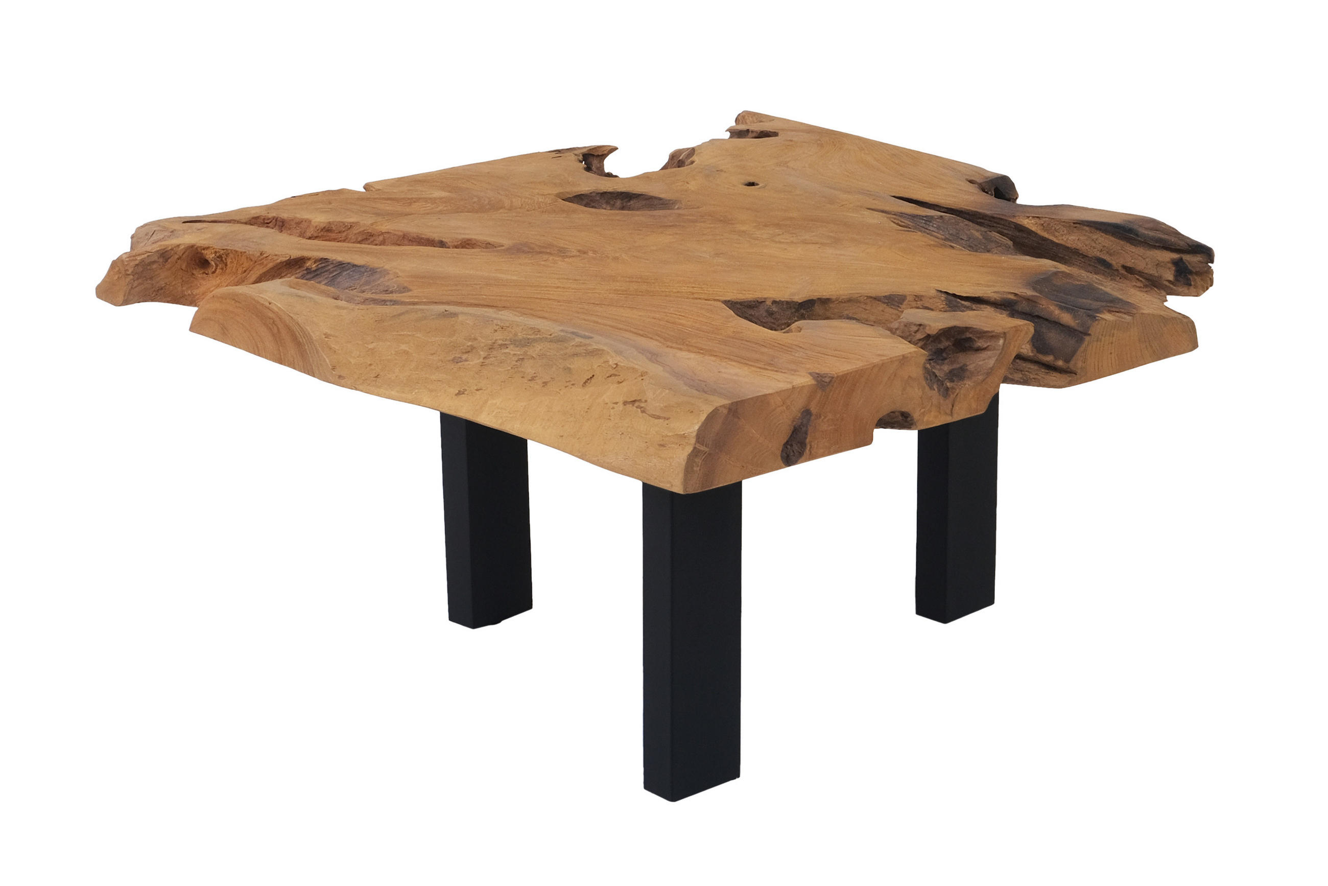 COUCHTISCH IBIZA - Beige/Schwarz, Holz/Metall (80/80/40cm) - SAM