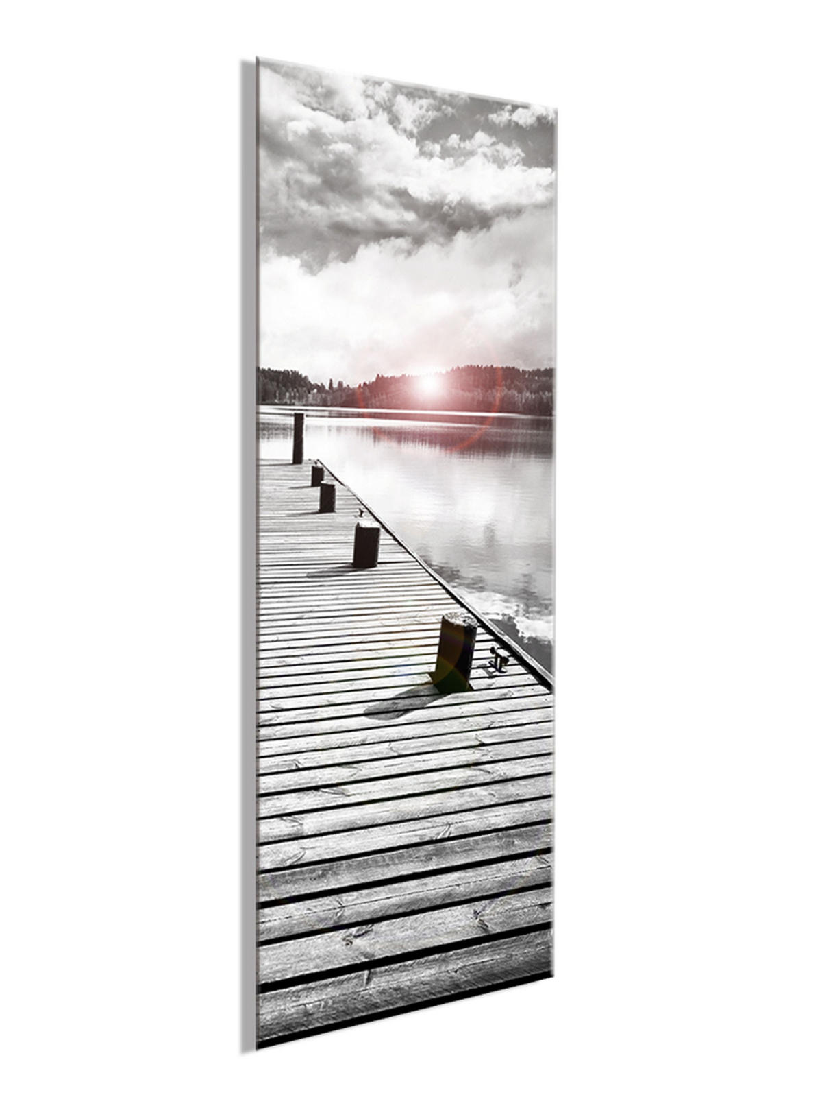 GLASBILD 30x80 cm Steg - Anthrazit, Glas (30/80cm) - artissimo