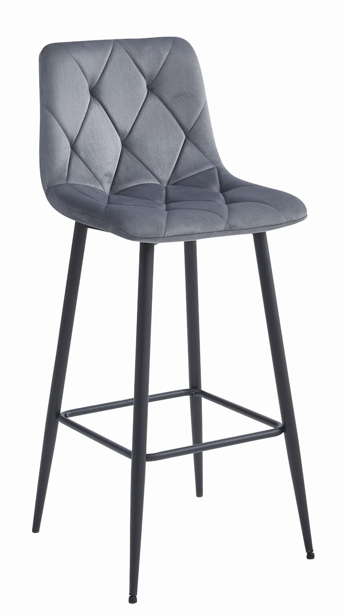 BARHOCKER KODA dunkelgrauer Sitz, schwarze Basis - Dunkelgrau/Schwarz, Textil (43.5/104/32.5cm) - Valora