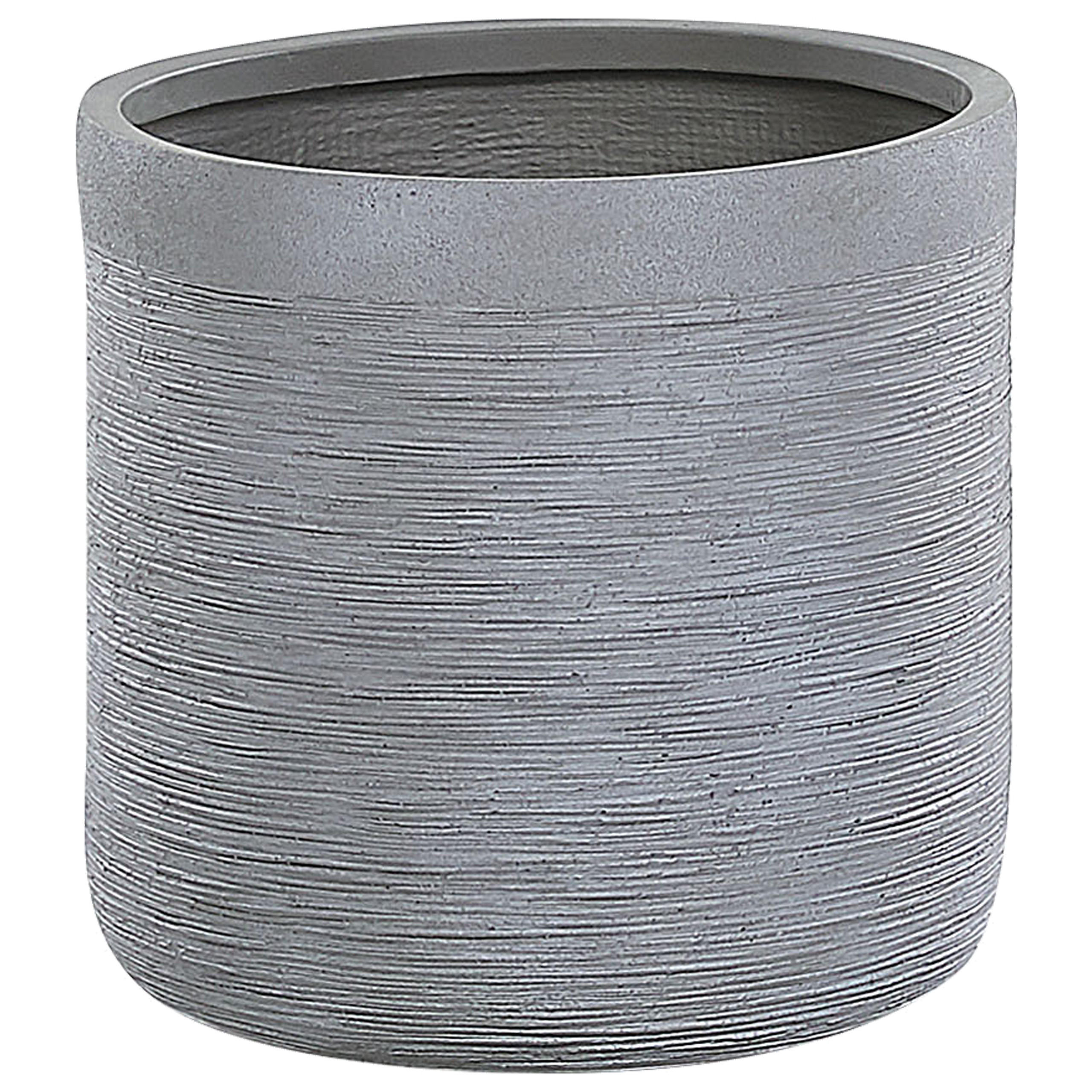 BLUMENTOPF grau rund 42/42/41 cm Samos - Grau, Naturmaterialien (41cm) - Beliani