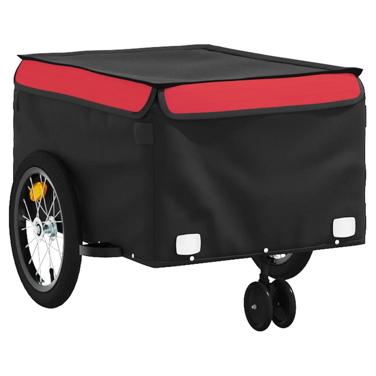 FAHRRADANHÄNGER Schwarz Und Rot 45 Kg Eisen - Rot, Metall (62.5/59/124cm) - vidaXL