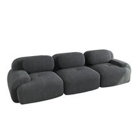 3-SITZER SOFA Cord Grau montagefrei - Grau, Textil (298/75/103cm) - WISHDOR