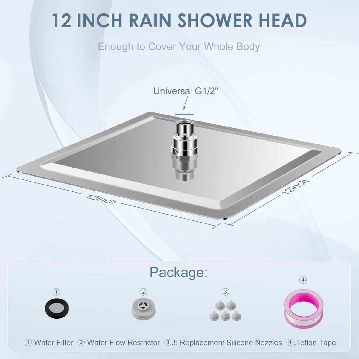 DUSCHKOPF Regendusche 30 cm Gebürstetes Nickel - Silberfarben, Metall (30/12.7/30cm)
