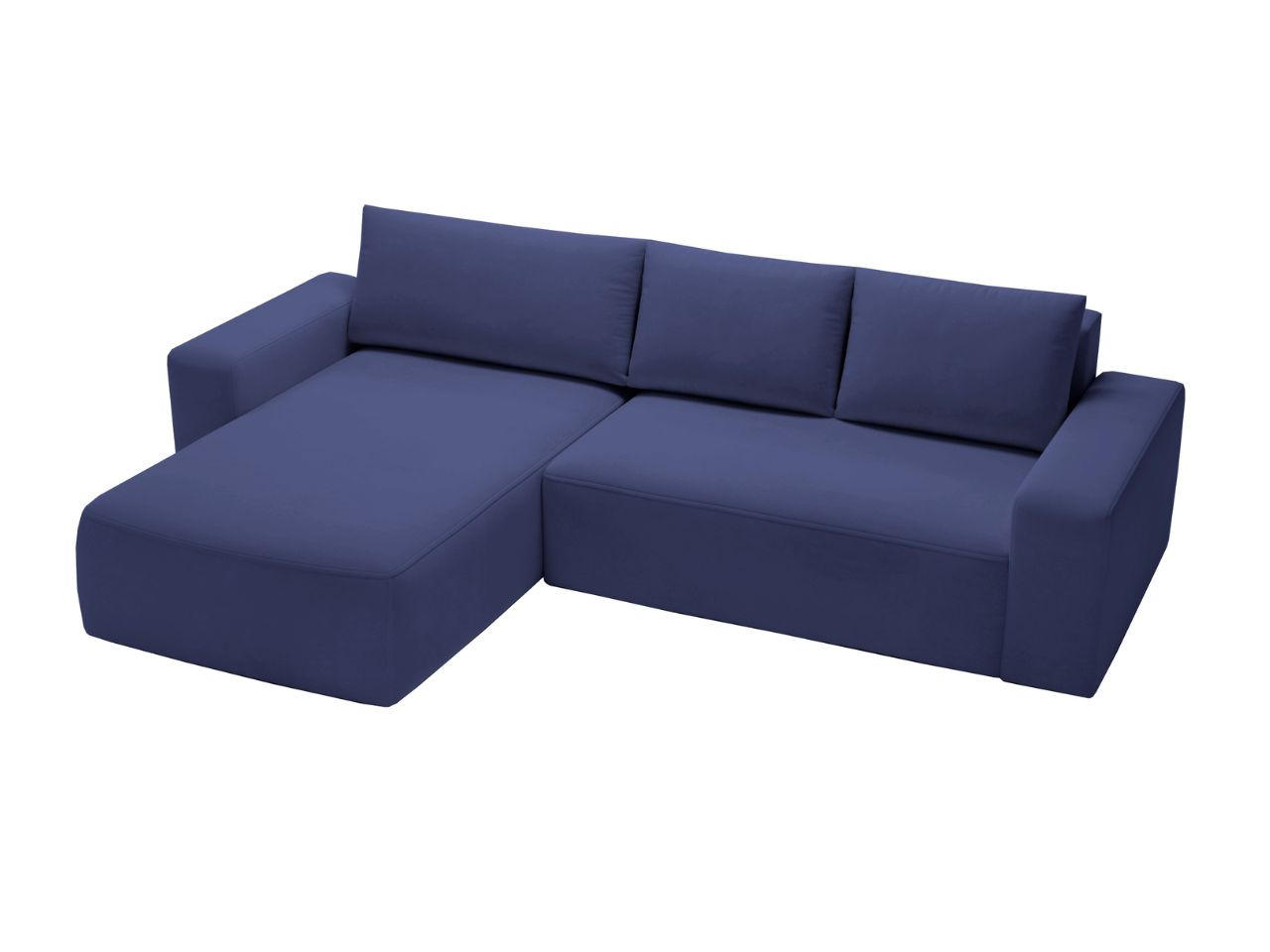 ECKSOFA Tazones Dunkelblau Links - Dunkelblau, Holz/Kunststoff (250/165cm) - Graingold