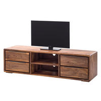 TV-LOWBOARD - Sheesham massiv - Sheeshamfarben, Holz (180/50/50cm) - home24