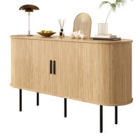 KOMMODE 140/40/78 cm mit Rolltüren und Metallbeinen in Holzoptik - Naturfarben, Holzwerkstoff (140/78/40cm) - BEAOK