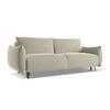 3-SITZER SOFA mit Schlaffunktion Samt Stoff Creme - Perlmutt/Creme, Textil/Metall (230/86/105cm) - LaMiaSofa