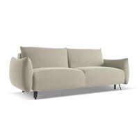 3-SITZER SOFA mit Schlaffunktion Samt Stoff Creme - Perlmutt/Creme, Textil/Metall (230/86/105cm) - LaMiaSofa