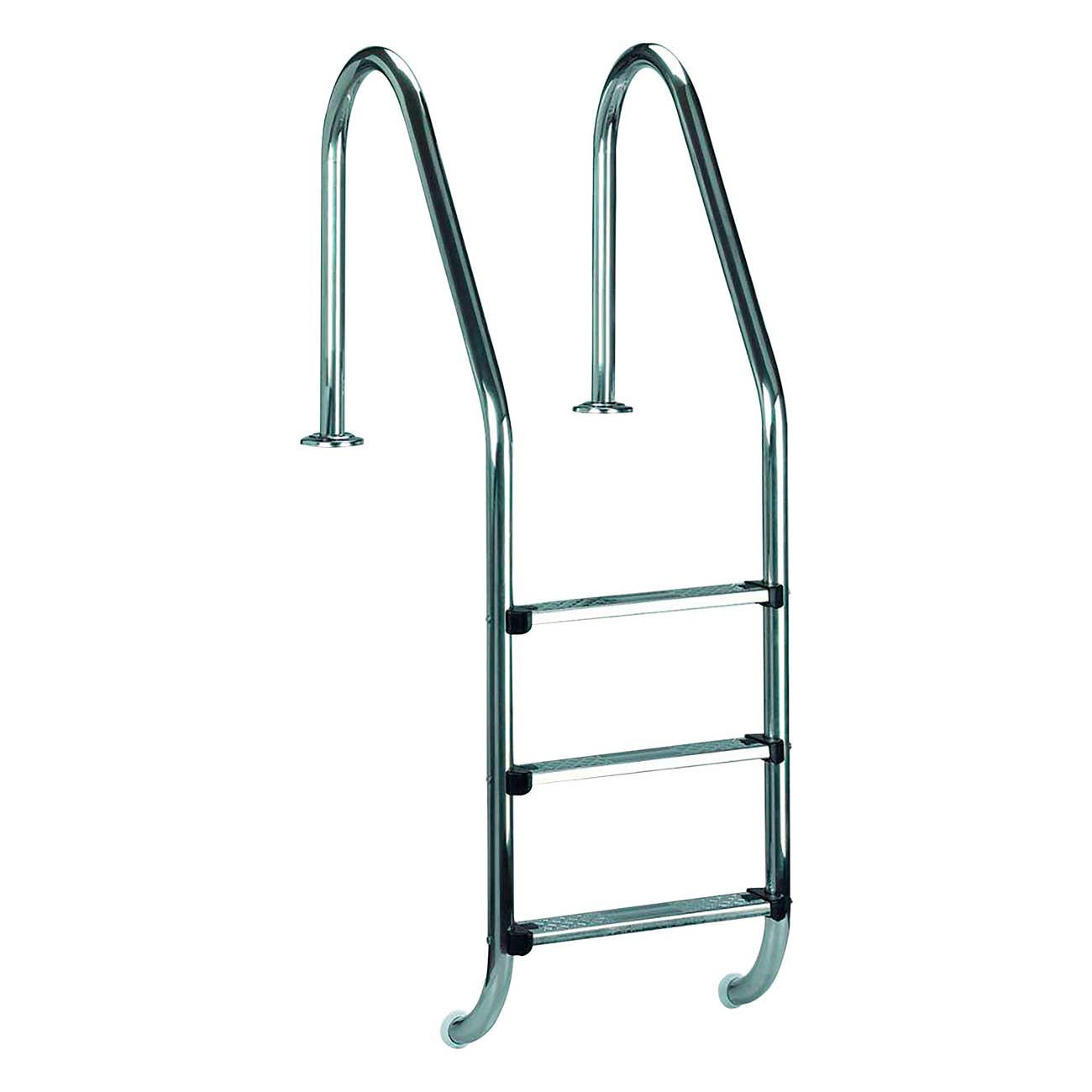 POOLLEITER 3-stufig für Einbaupools - Silberfarben, Metall (79/171/11cm) - Swim & Fun 
