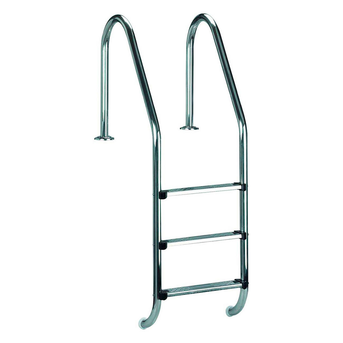 POOLLEITER 3-stufig für Einbaupools - Silberfarben, Metall (79/171/11cm) - Swim & Fun 