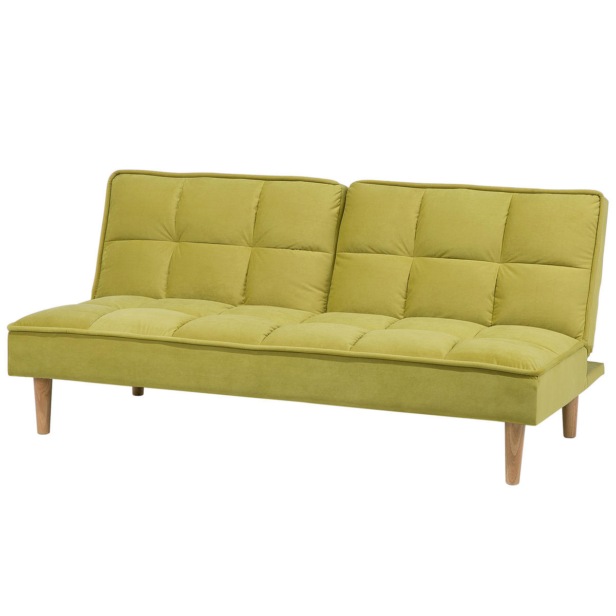3-SITZER-SCHLAFSOFA Polyester Grün Siljan - Olivgrün, Textil (177/80/80cm) - Beliani