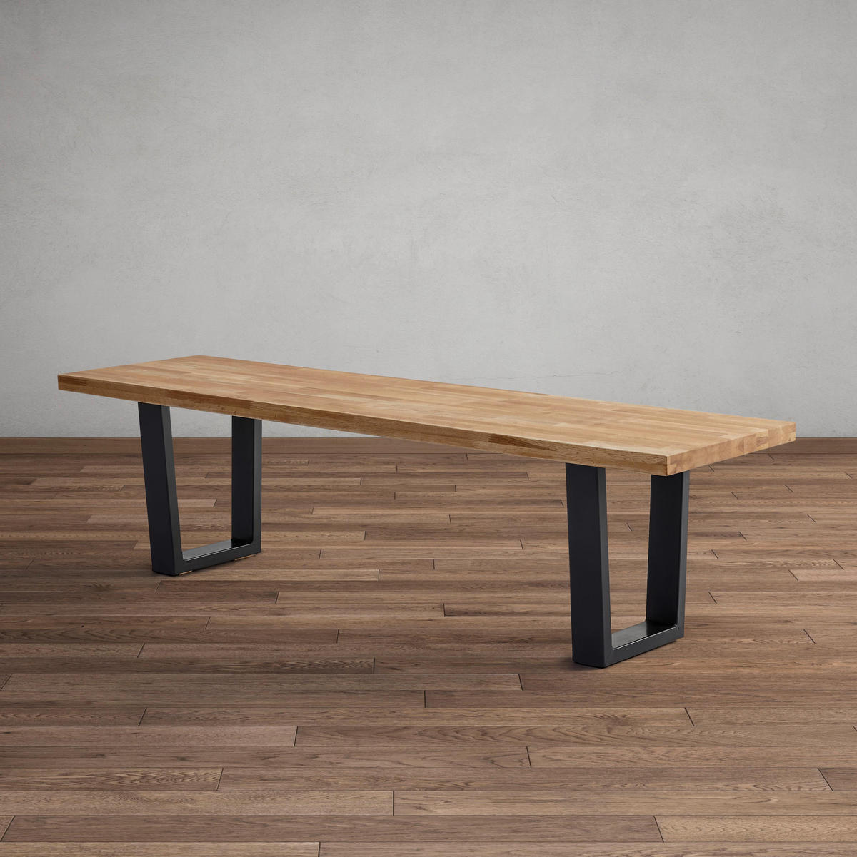 SITZBANK Kayla Echtholz Eiche Massiv - Eichefarben, Holz (175/46/45cm) - Bessagi Home
